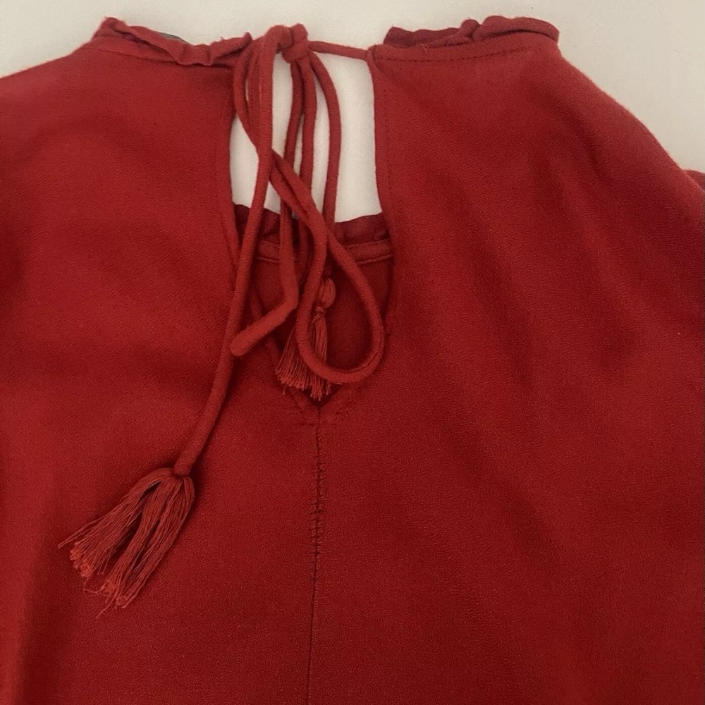 ⭐️ Zara Trafaluc Long Sleeve Mini Dress With Tie String In Size M - Picture 3 of 9